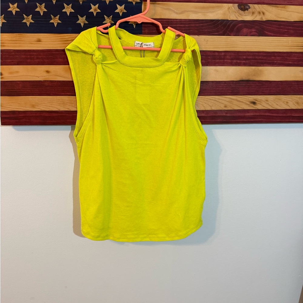 We The Free (Free People) Bright Yellow Sleeveless Top Size XS